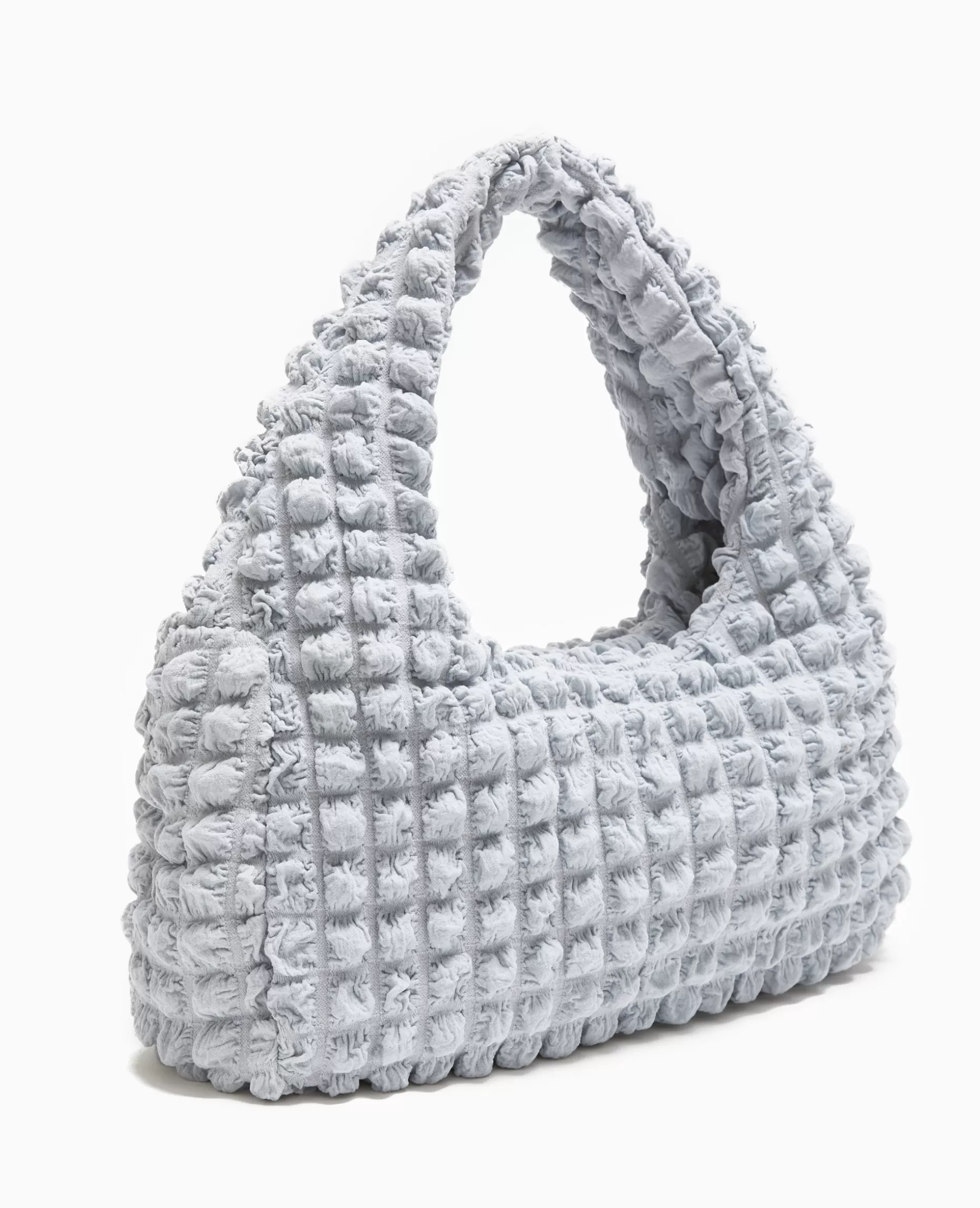 Discount Pimkie Sac Forme Lune En Tissu Reliéfé - gris