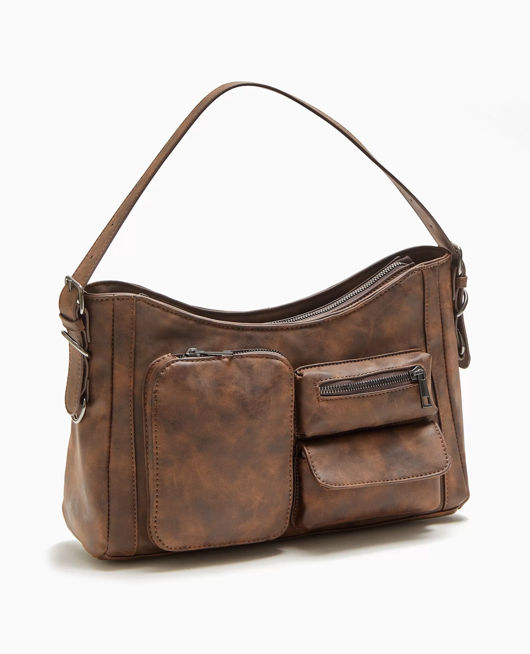Cheap Pimkie Sac Multipoche Effet Cuir Usé - marron