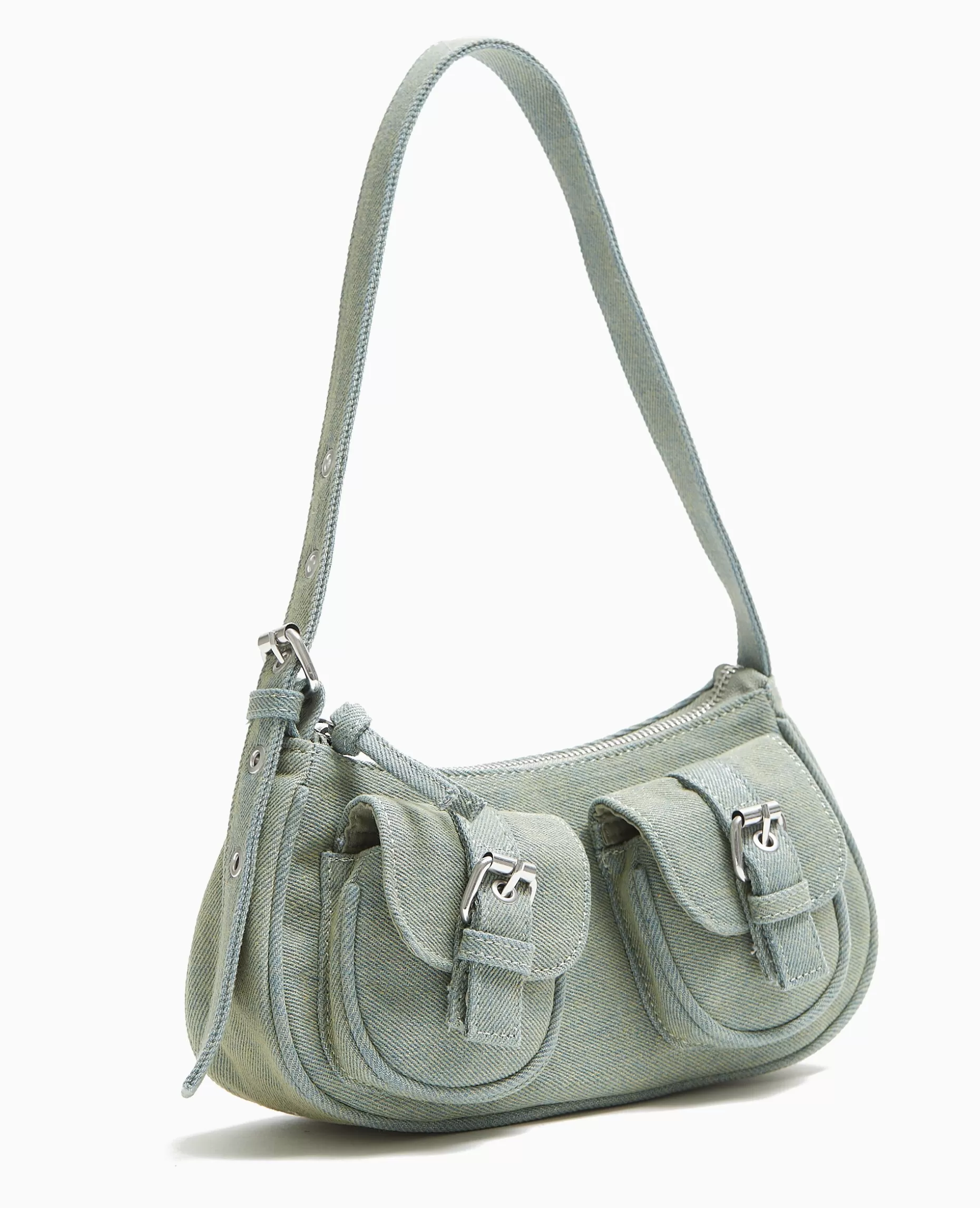 Shop Pimkie Sac Multipoche En Jean Effet Dirty - bleu clair