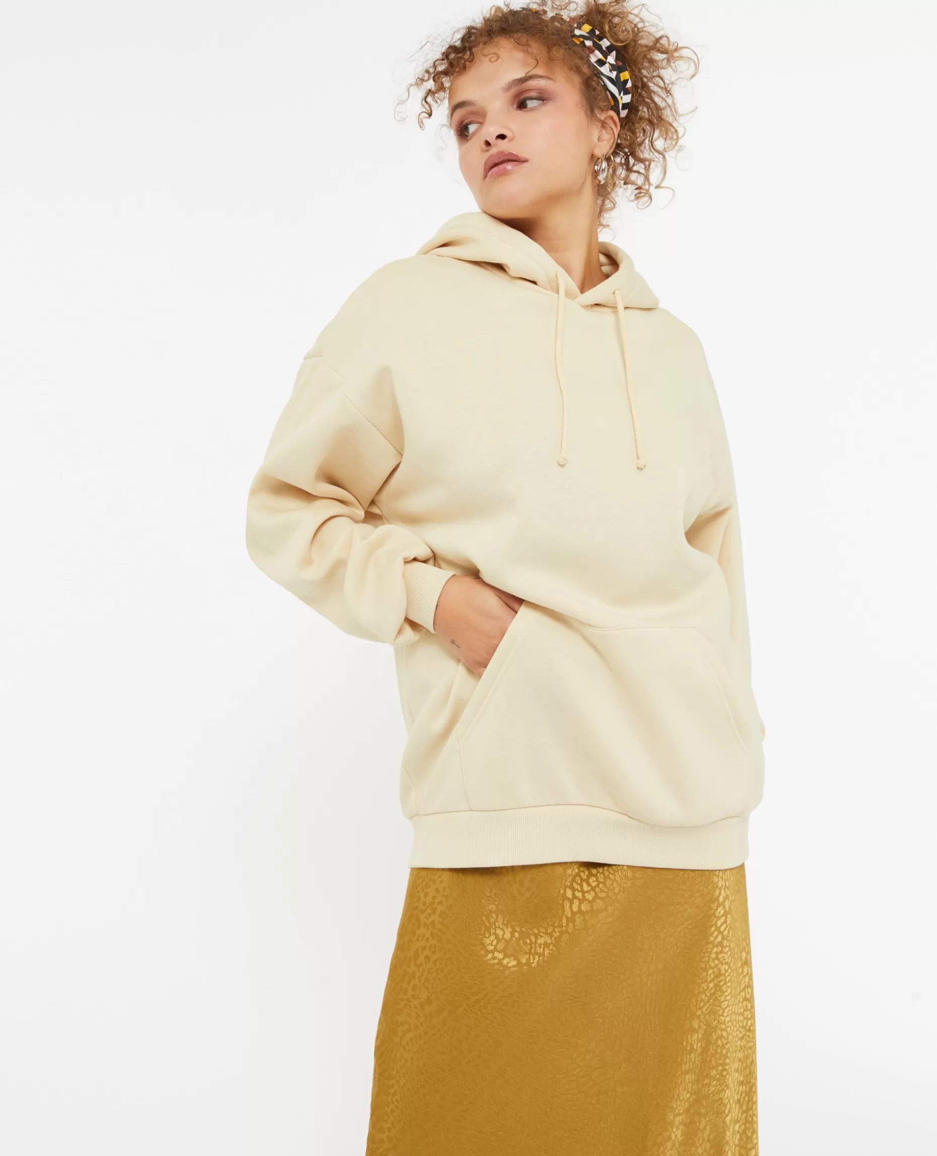 Cheap Pimkie Sweat Capuche Oversize - beige