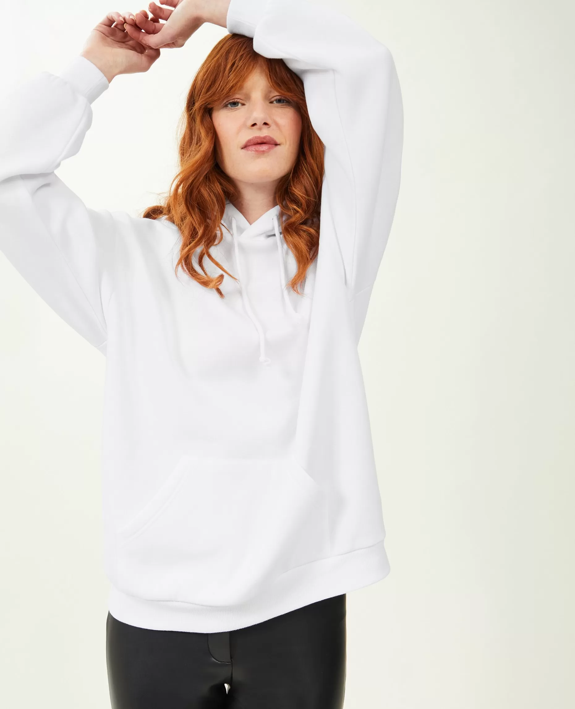 Fashion Pimkie Sweat Capuche Oversize - blanc