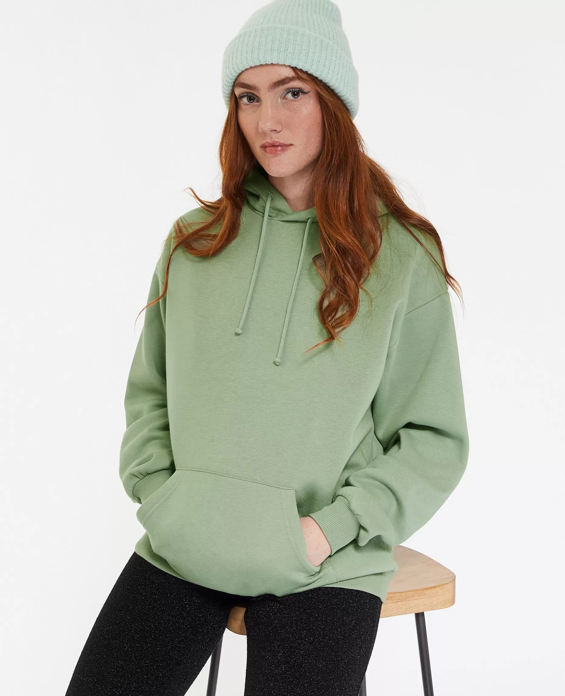 Flash Sale Pimkie Sweat Capuche Oversize - vert