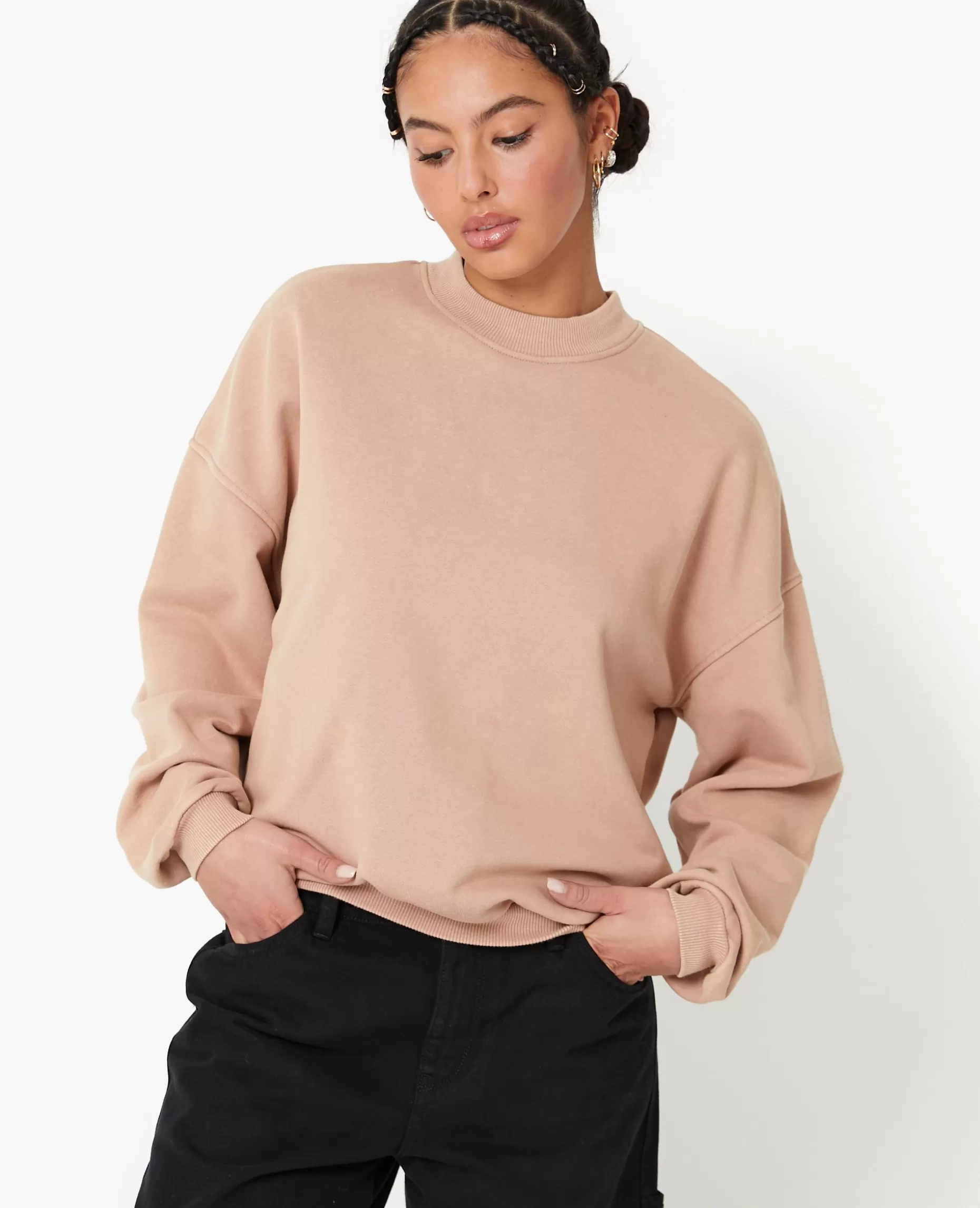 New Pimkie Sweat Col Rond Avec Effet Délavé - taupe