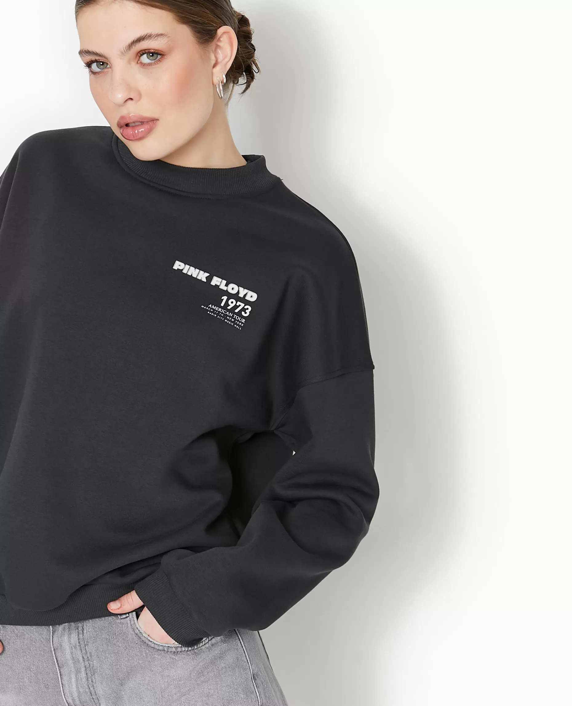 Outlet Pimkie Sweat Col Rond PINK FLOYD - gris foncé