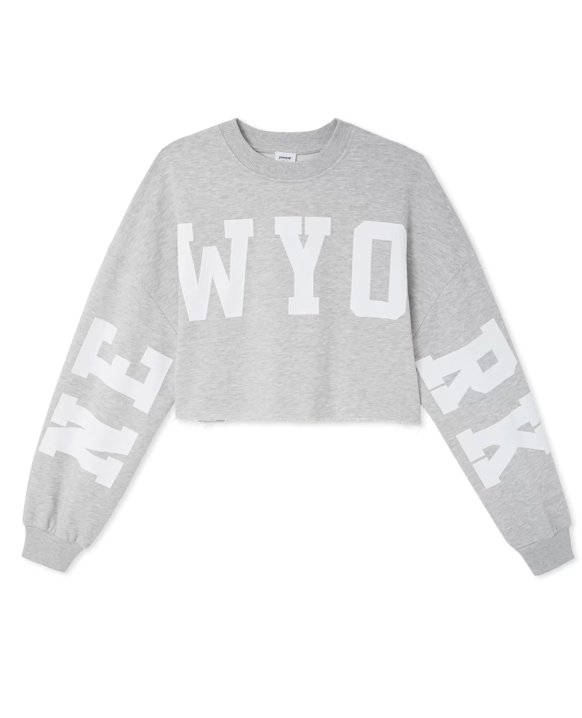 Cheap Pimkie Sweat Cropped Base Coupée Avec NEW YORK - gris chiné