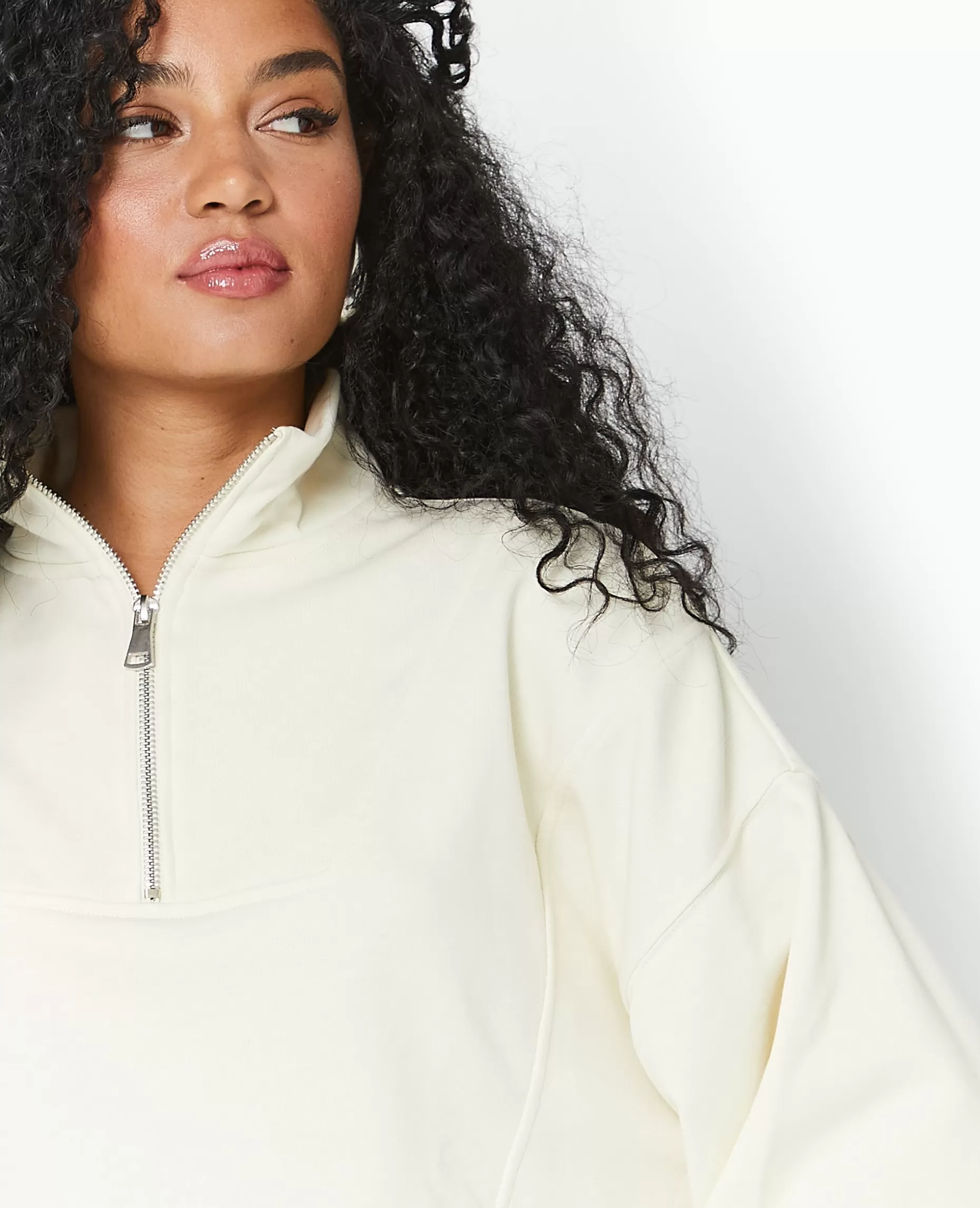 Fashion Pimkie Sweat Zippé Cropped - blanc