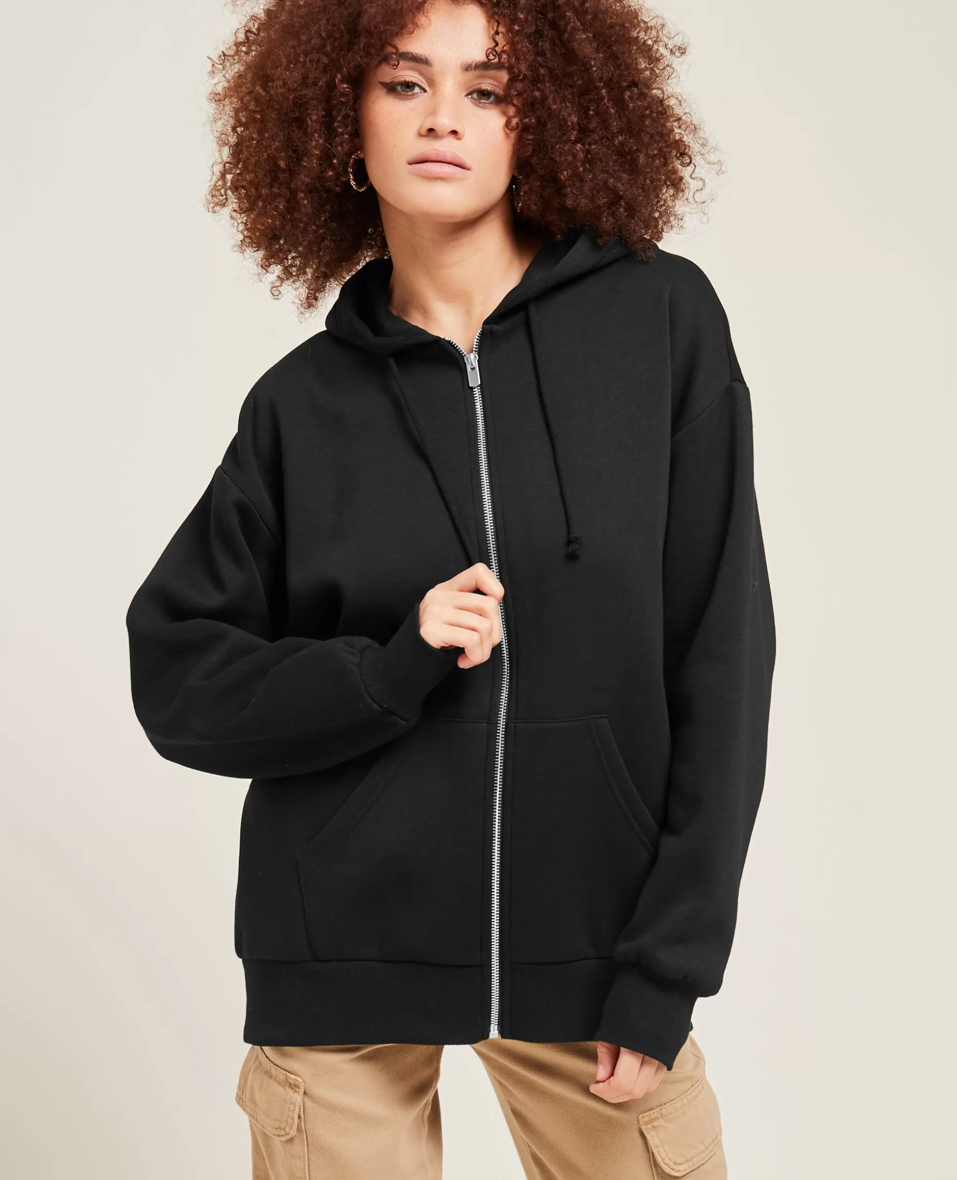 Cheap Pimkie Sweat Zippé Oversize Avec Capuche - noir