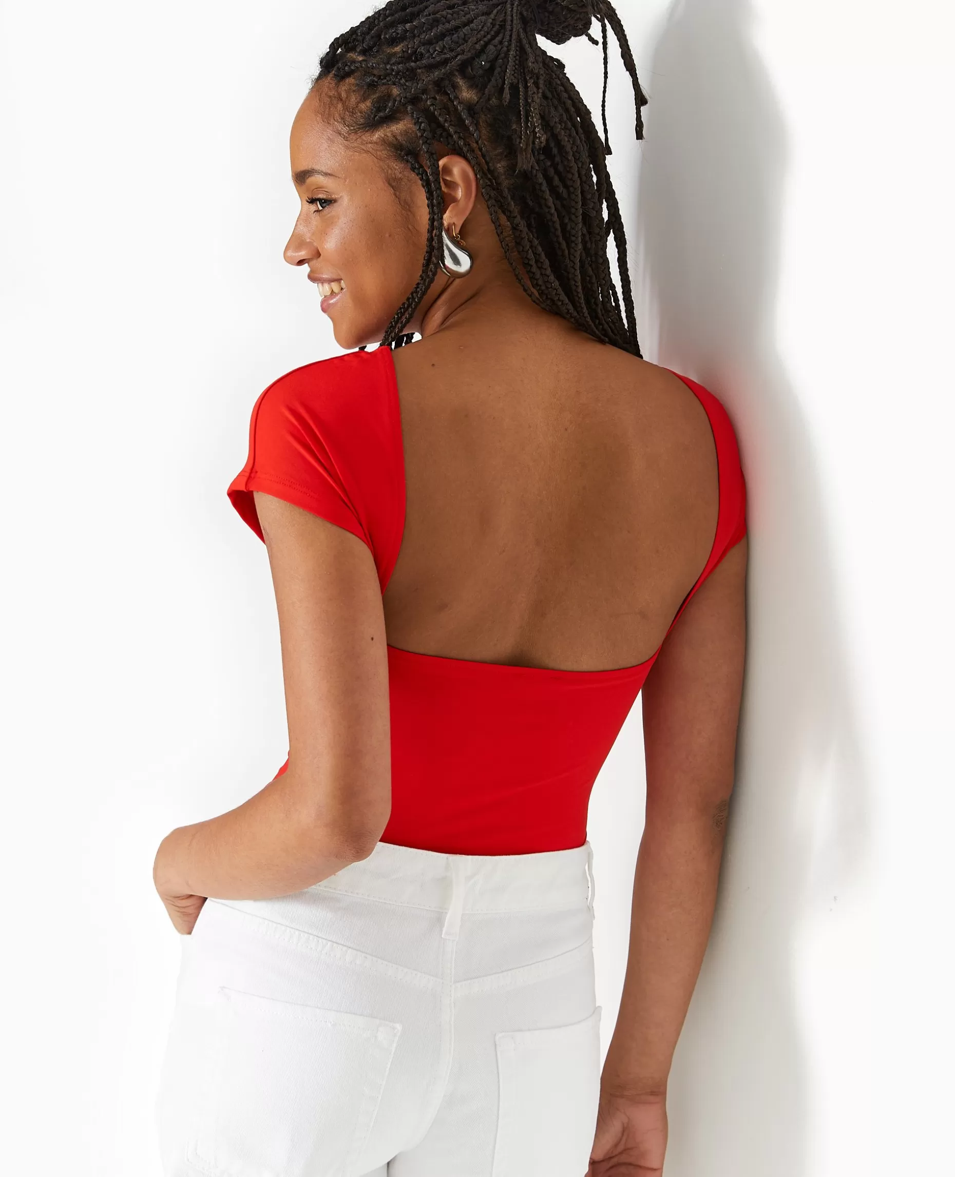 Fashion Pimkie Top Court Dos Ouvert - rouge