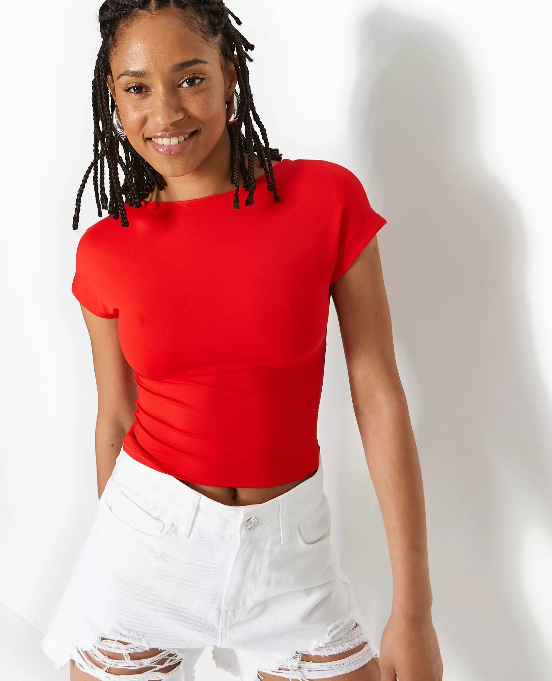 Fashion Pimkie Top Court Dos Ouvert - rouge