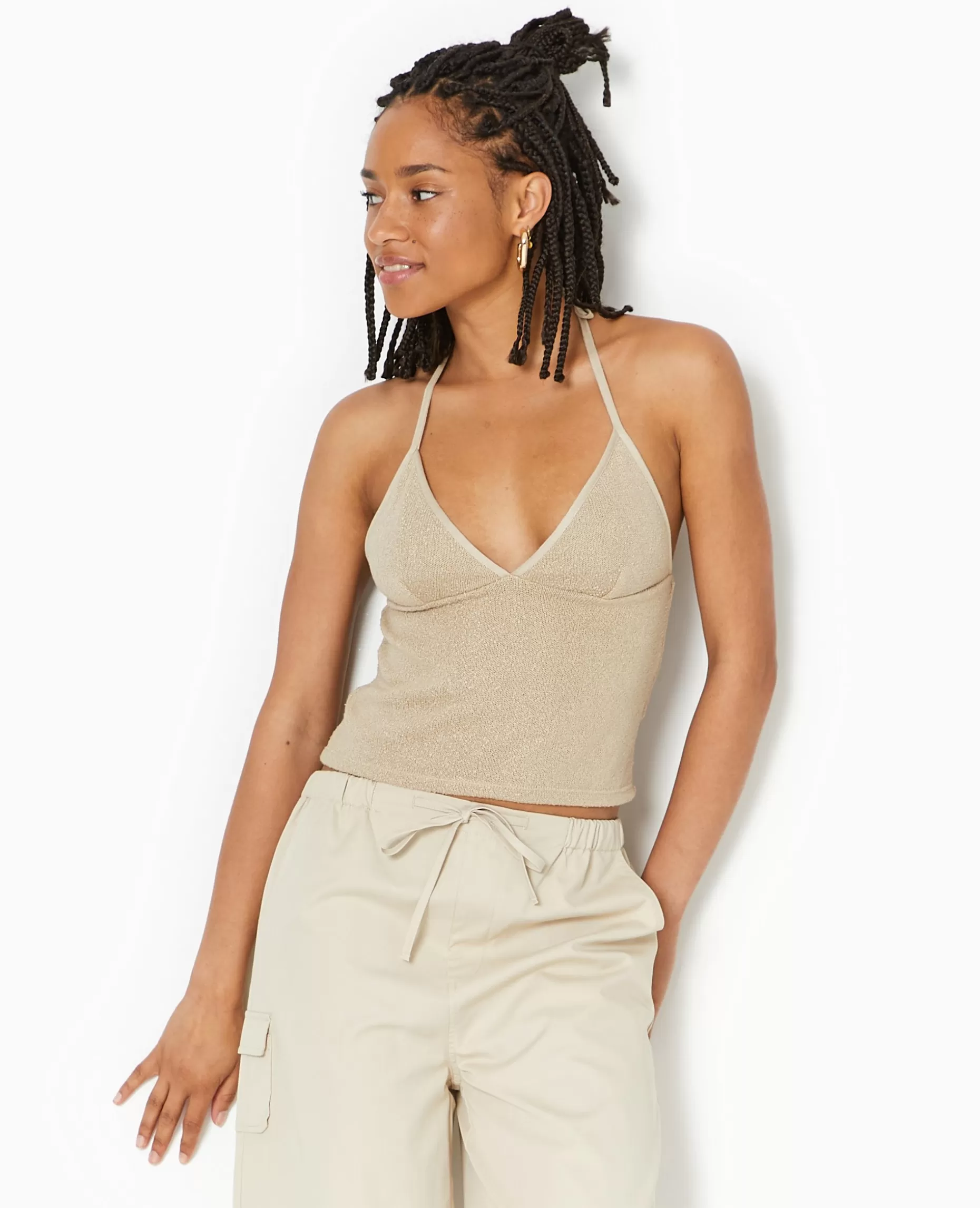 Cheap Pimkie Top Dos-nu En Maille Rustique - beige