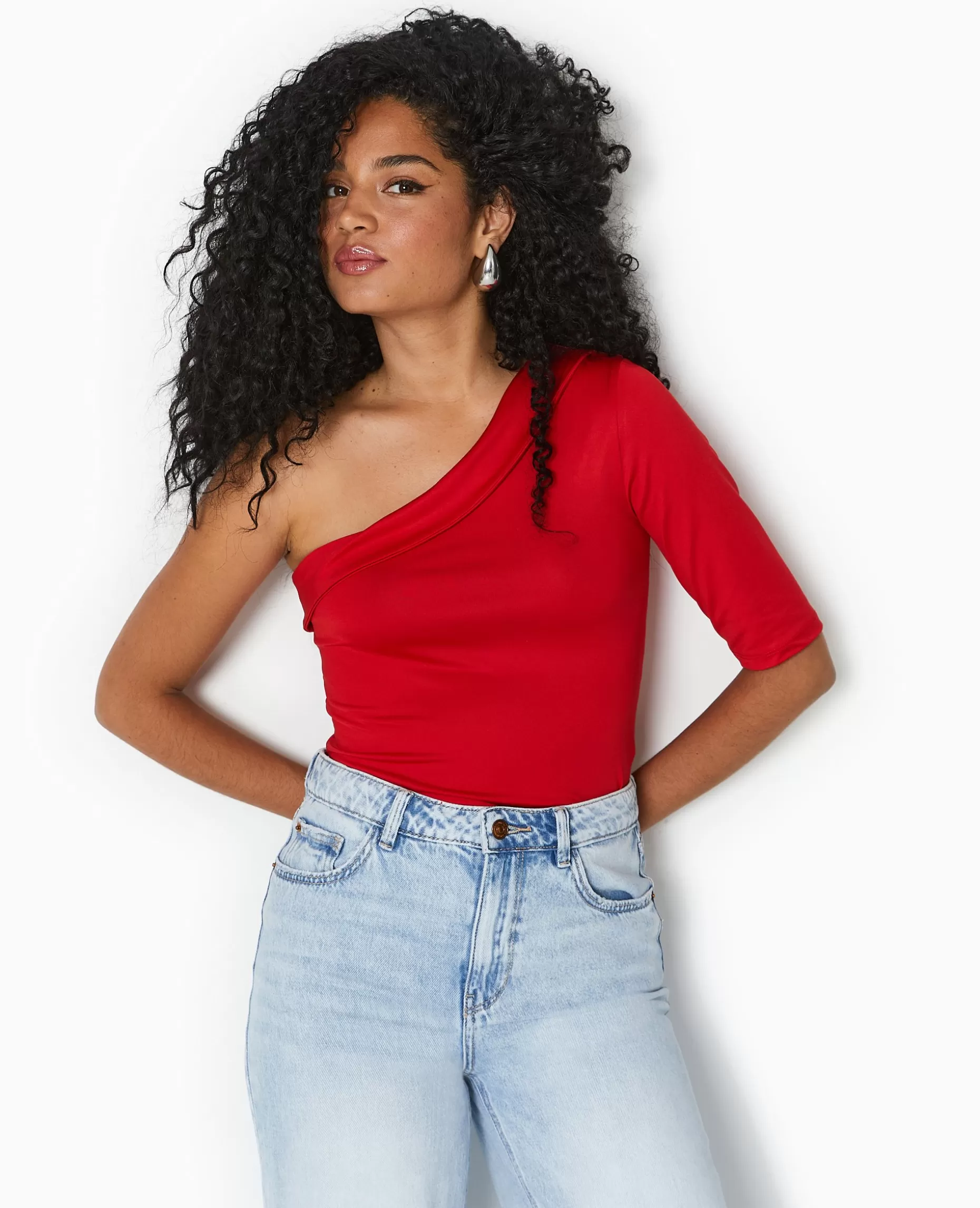 Cheap Pimkie Top One Shoulder Asymétrique - rouge