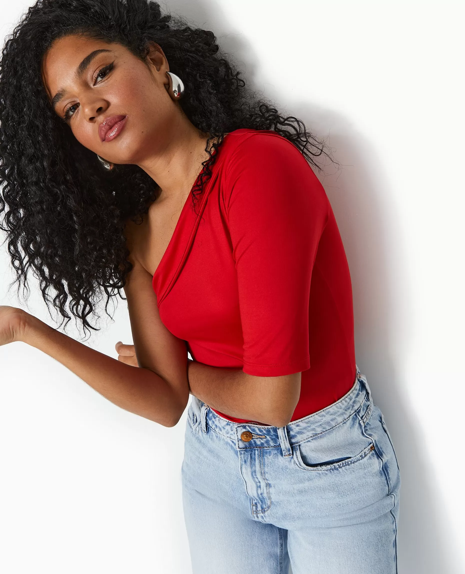 Cheap Pimkie Top One Shoulder Asymétrique - rouge