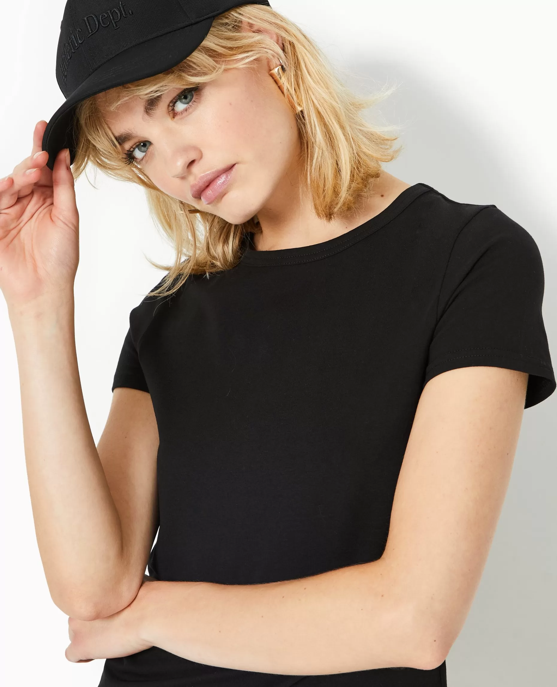 Fashion Pimkie T-shirt Ajusté Manches Courtes - noir