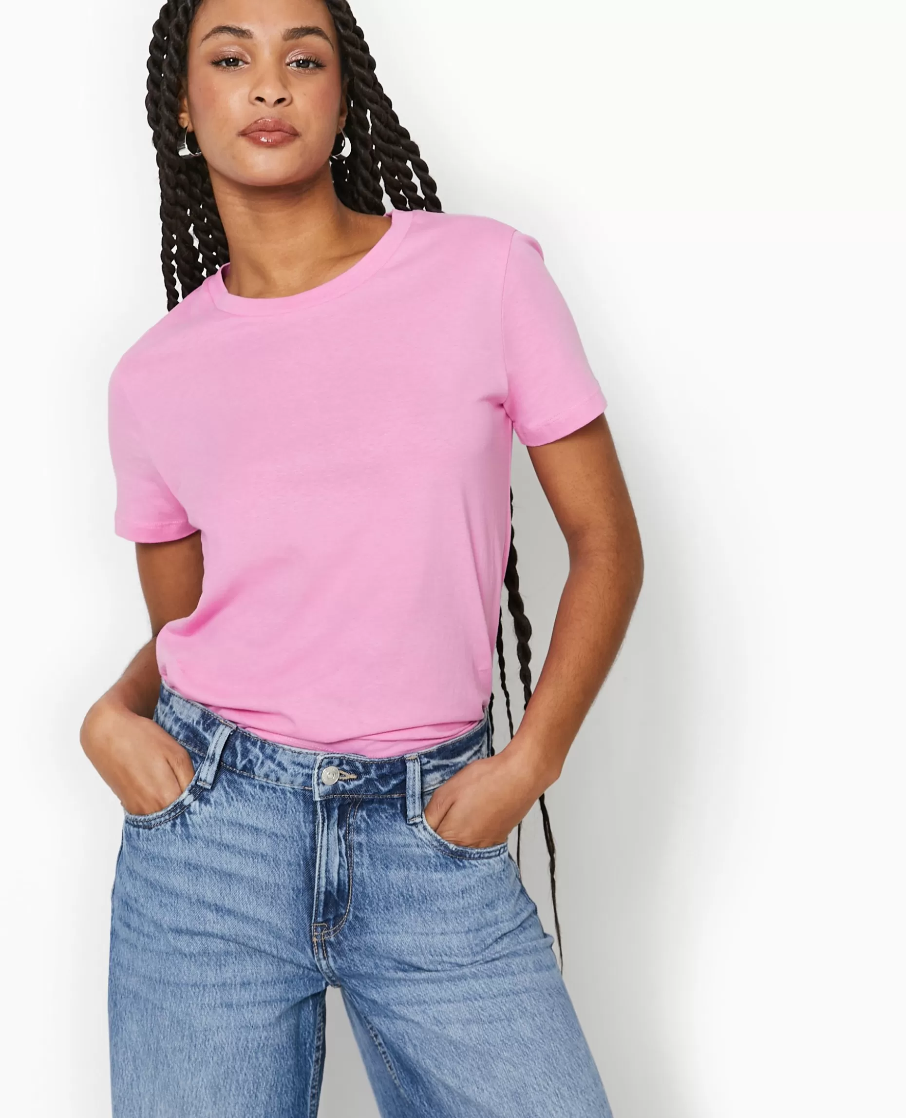 Hot Pimkie T-shirt Basique Col Rond - rose