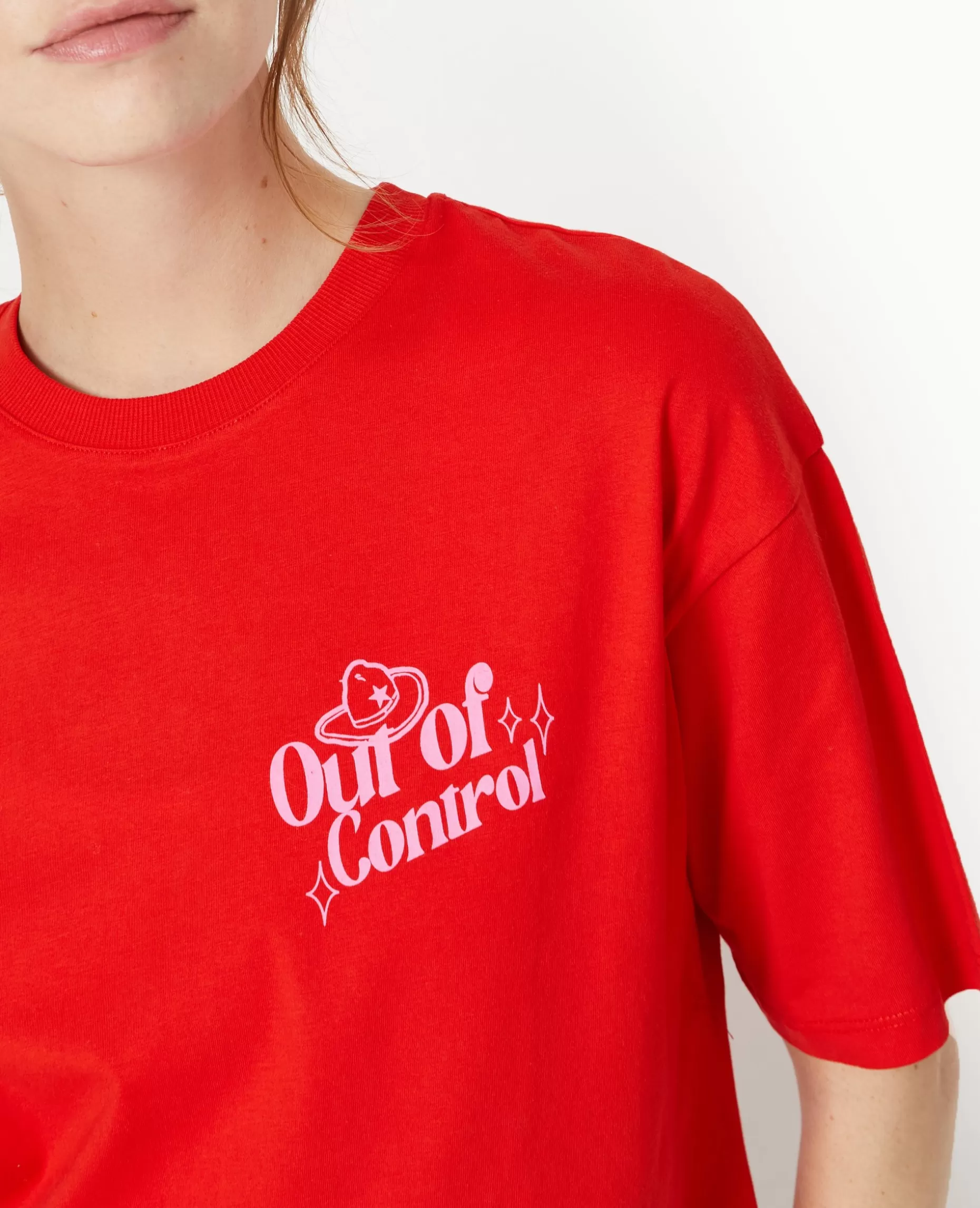 Flash Sale Pimkie T-shirt Oversize Avec Print Devant Et Dos - rouge