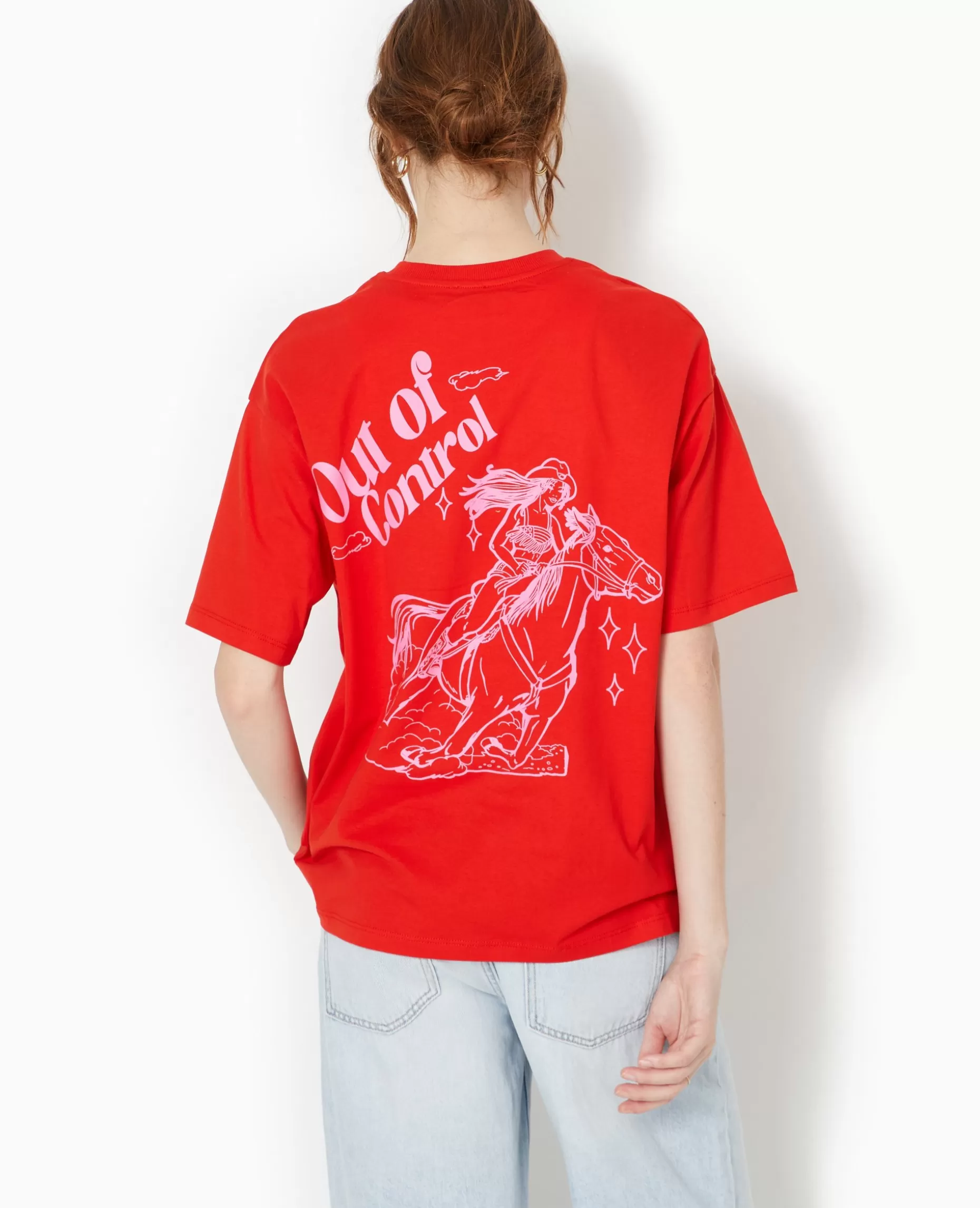 Flash Sale Pimkie T-shirt Oversize Avec Print Devant Et Dos - rouge