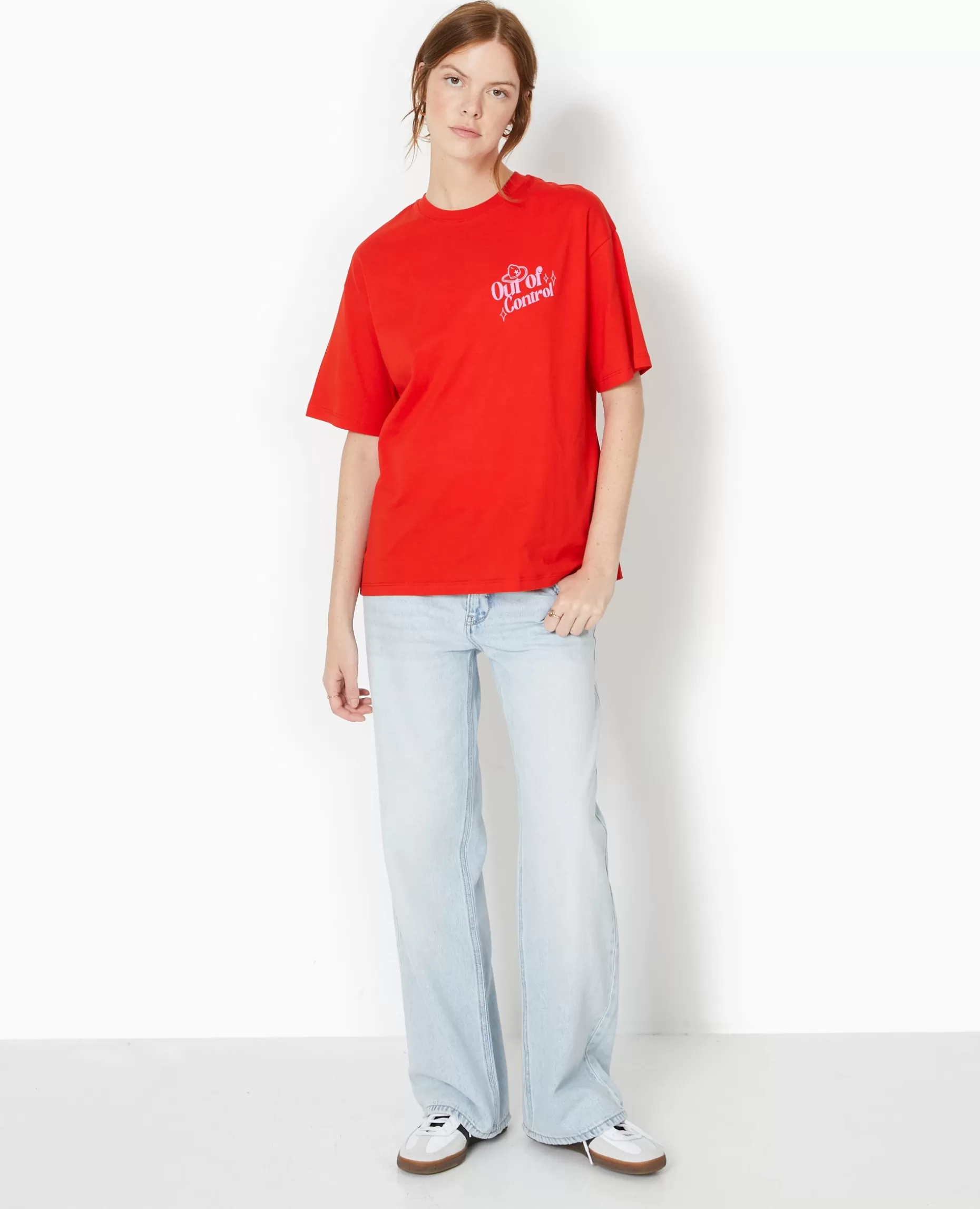 Flash Sale Pimkie T-shirt Oversize Avec Print Devant Et Dos - rouge