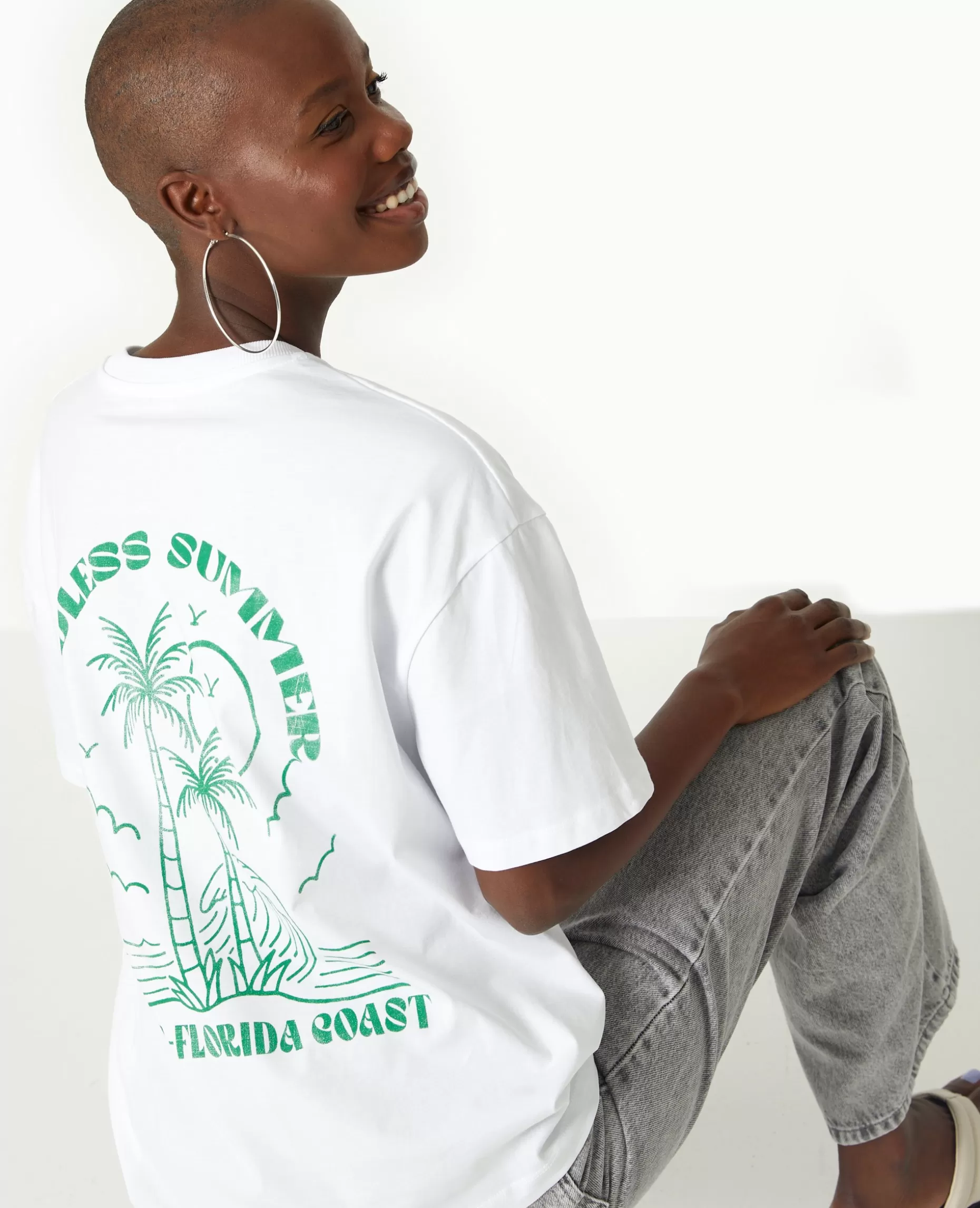 Flash Sale Pimkie T-shirt Oversize Avec Print Devant Et Dos - vert