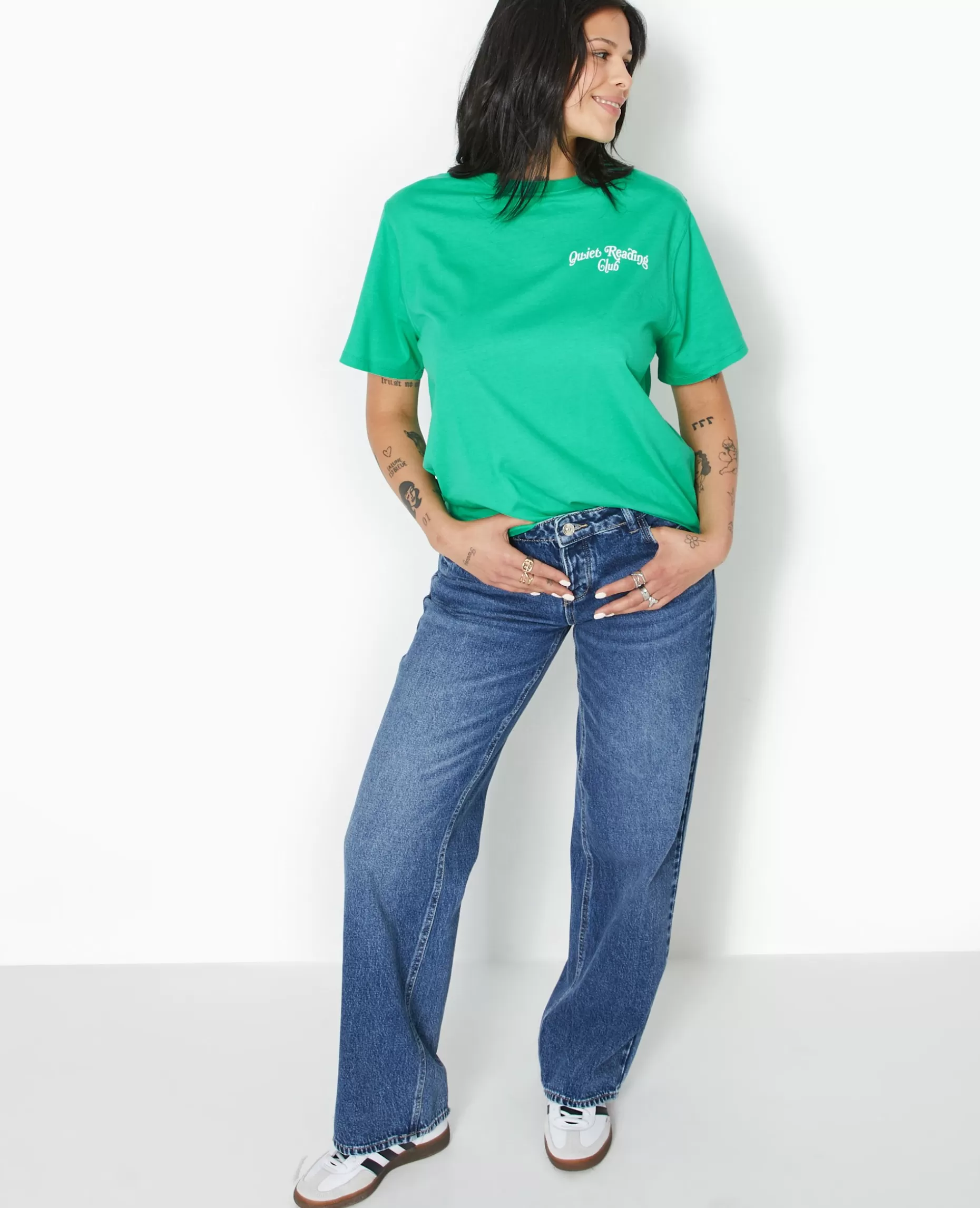 Discount Pimkie T-shirt Oversize Avec Print Poitrine Et Dos - vert
