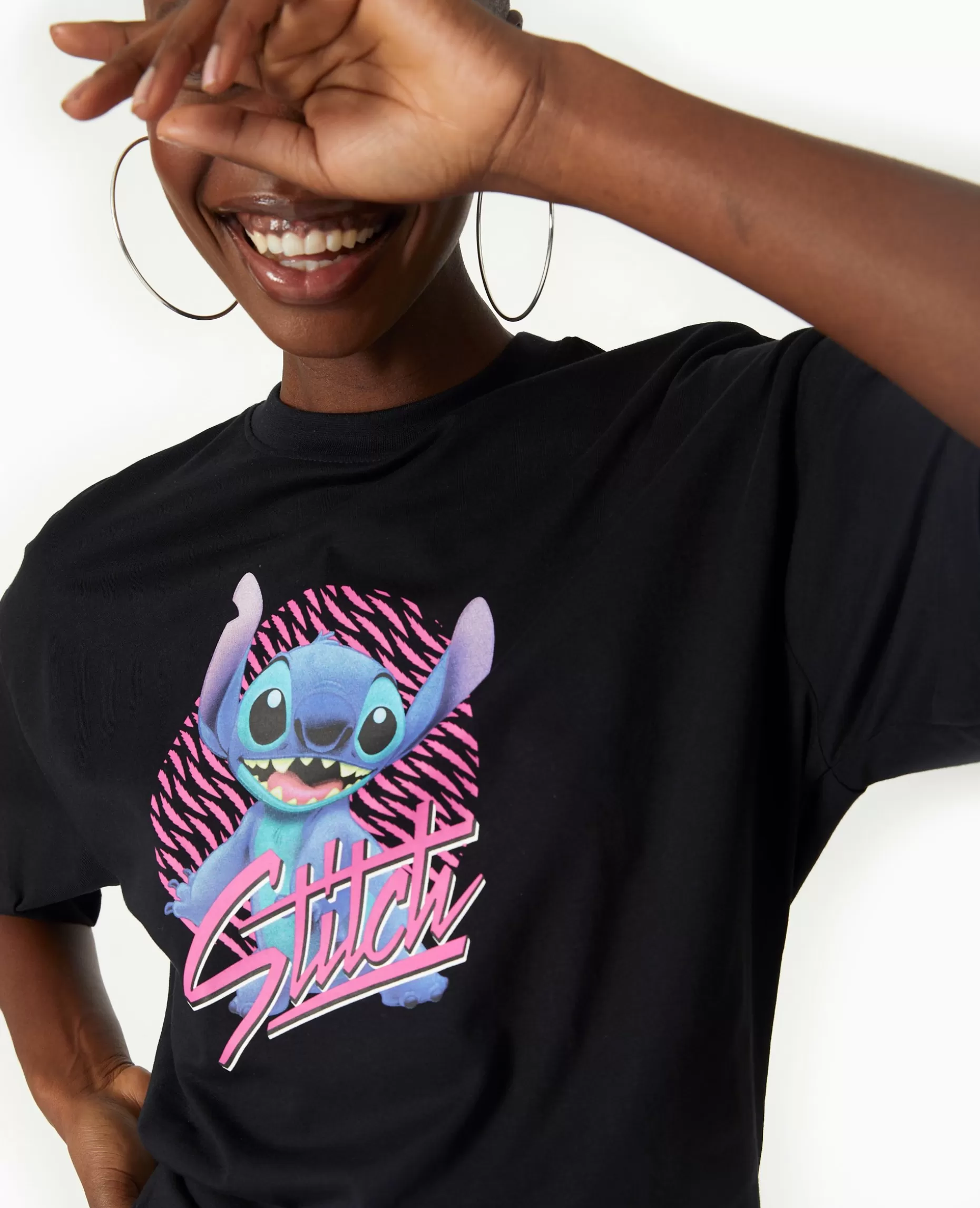 Best Pimkie T-shirt Oversize STITCH - noir