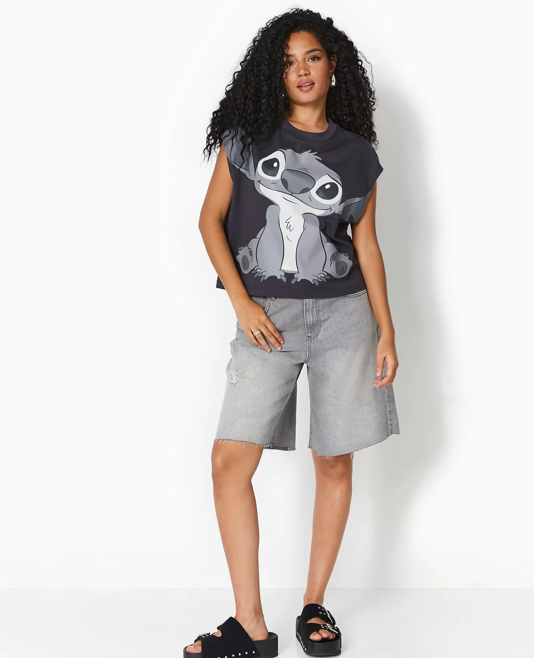 Best Sale Pimkie T-shirt Sans Manches STITCH - gris