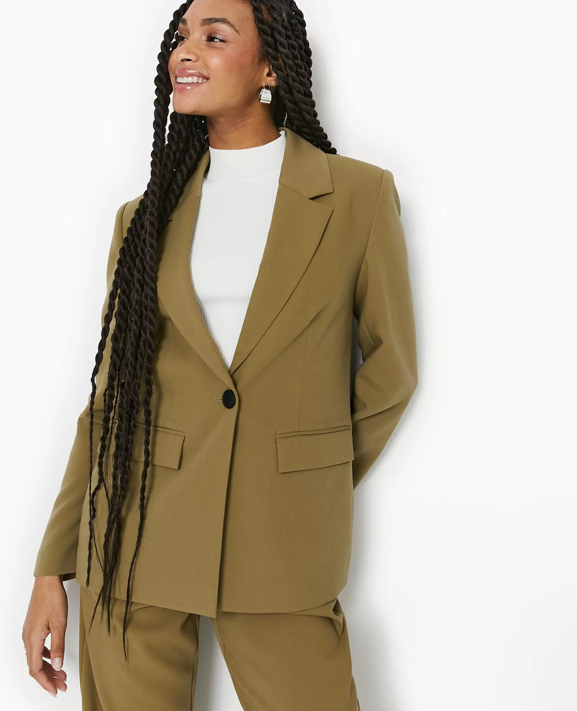 Discount Pimkie Veste Blazer 1 Bouton - vert kaki