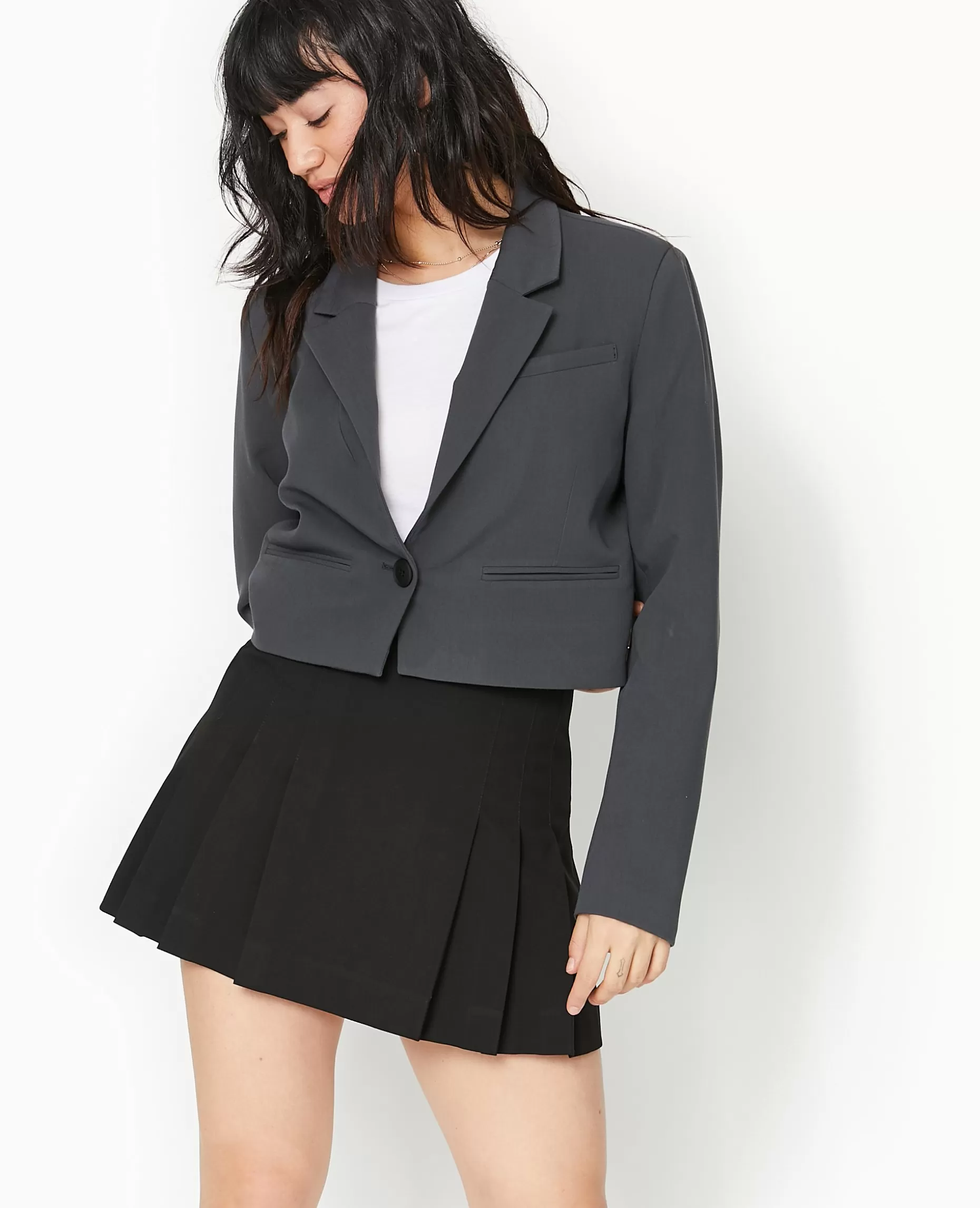 Best Sale Pimkie Veste Blazer Courte - gris foncé