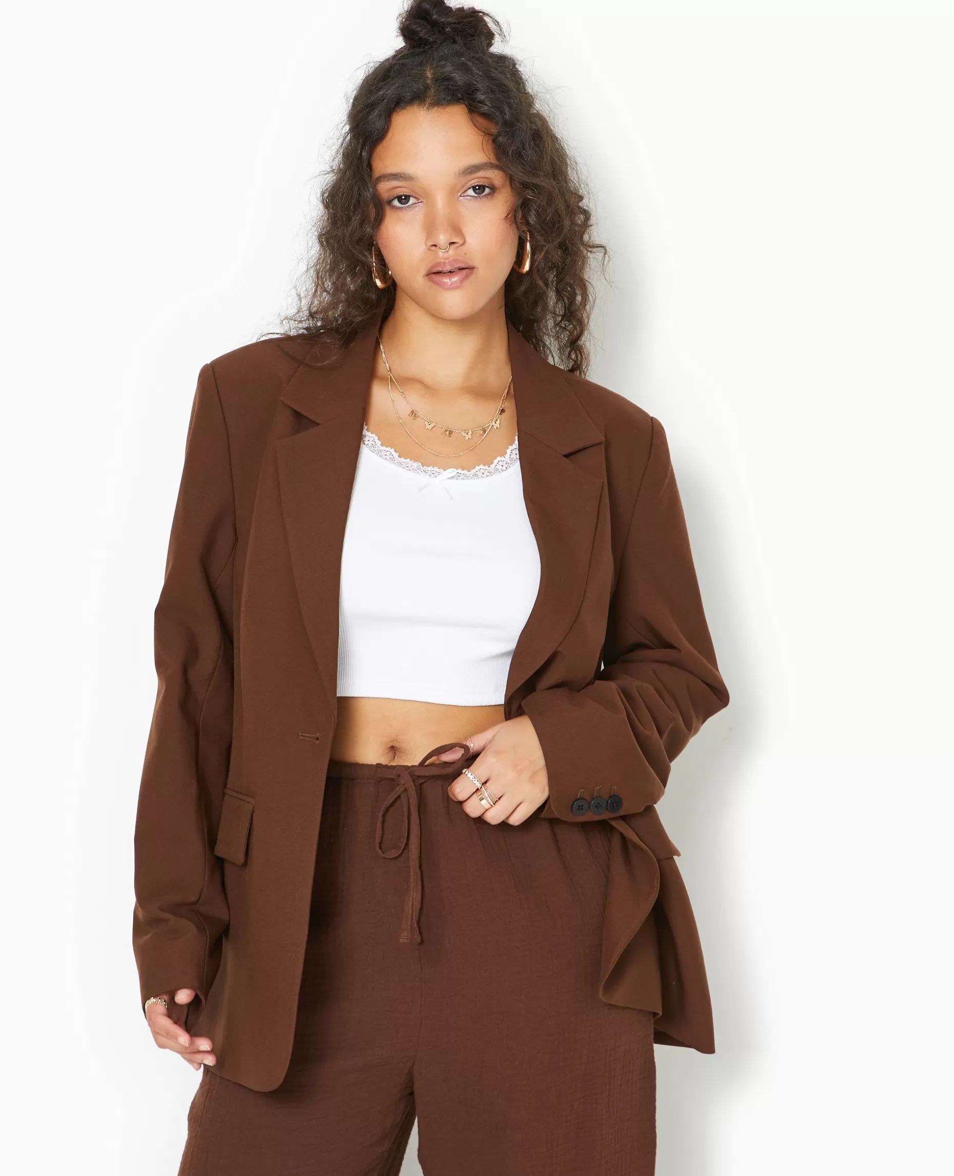 Best Pimkie Veste Blazer Droite - marron